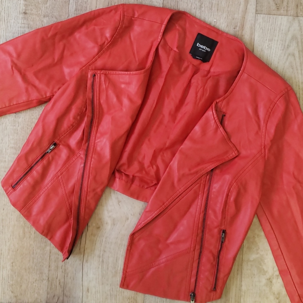 Clay Colored BeBe Faux Leather Coat